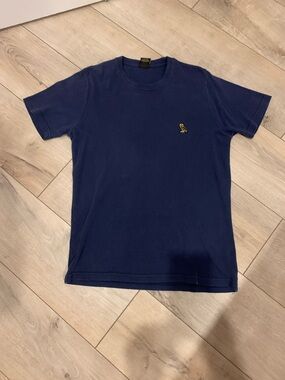 OVO Men's Navy Crewneck T-Shirt with Gold Owl Logo